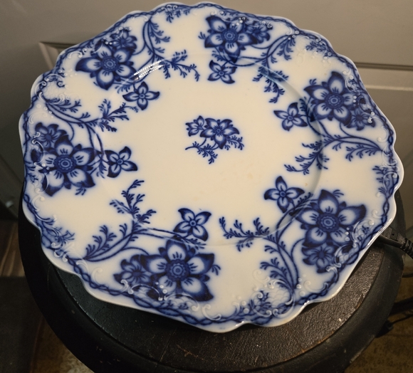Other - Antique Claremont England Royal Flow Blue & White Floral Semi Porcelain Plate